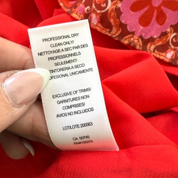 AMUR Strapless Maxi Dress Red Kaleidoscope Paisley NWT Sustainable Size 10 - Picture 10 of 10